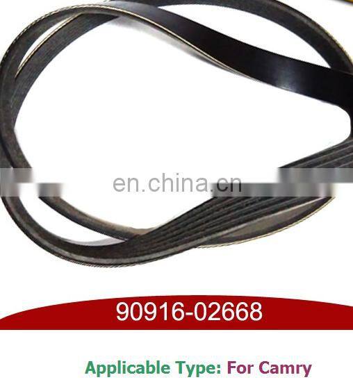 High performance auto parts rubber V-belt 6PK 1256 for Camry OEM:90916-02668