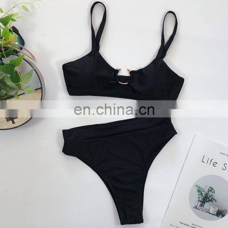 10 colors sexy Green leopard snake print bikini set solid plain color swimsuit Swimwear Female