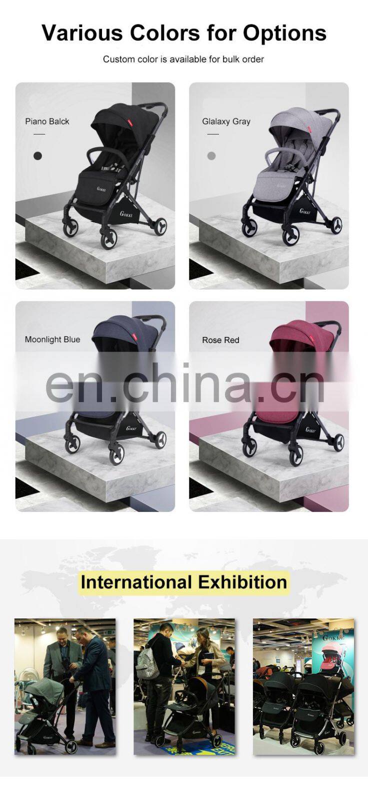 Aluminum Structure Extra Lightweight Compact Folding Stroller Baby Luxury