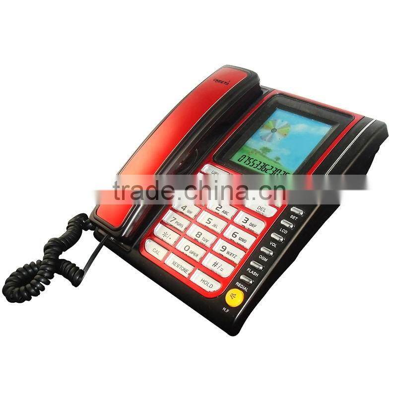 OGM and volume adjustable Big LCD Corded telephone for home and office
