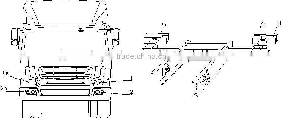 sinotruk howo truck right crystal plastic surface headlight