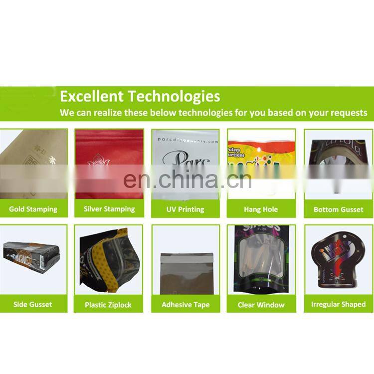 Gold Printed Cosmetic Sealed Bag Small Size Tea Sachet Food Plastic Snack Heat Seal Gravure Printing Three Side Sealed Bag