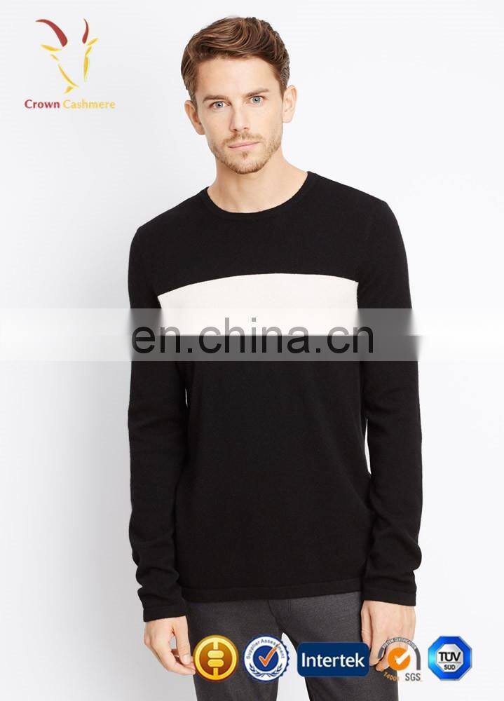 Fashion knitted jumper for men wool custom with intarsia design sweater