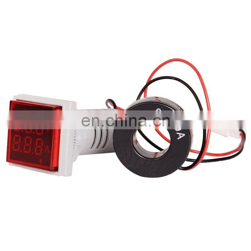 Square LED Digital Voltmeter Ammeter Signal Lights Volt Voltage Current Combo Meter Indicator Tester Measuring AC 60-500V 0-100A