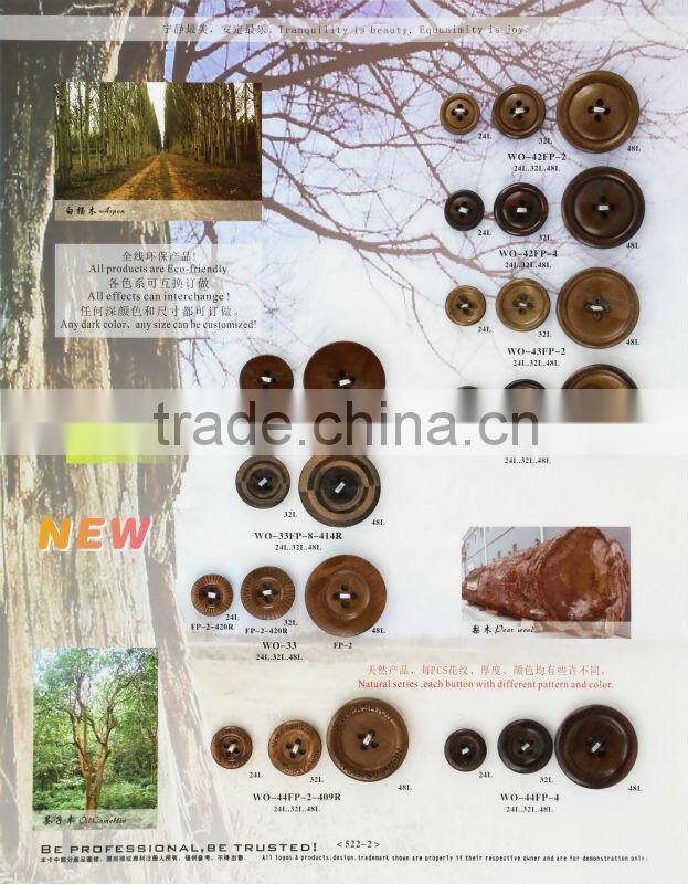 2holes high end real wooden button
