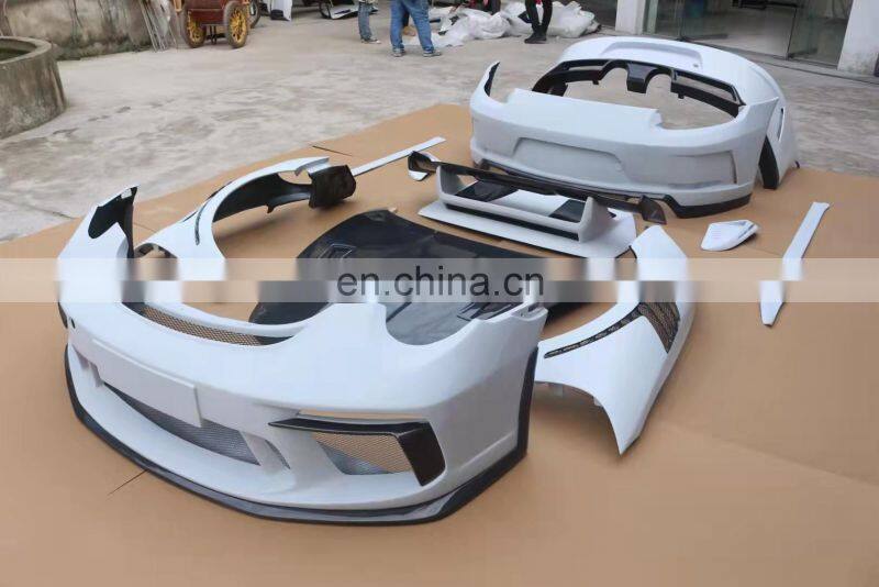Runde FRP Or Half Carbon For Porsche 911-991.2 Upgrade GT3RS Style Body Kit Front Rear Bumper Lip Side Skirt Fender Hood Spoiler