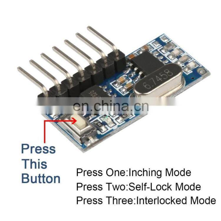 433MHZ learning code 3 key remote control + RF receiving module