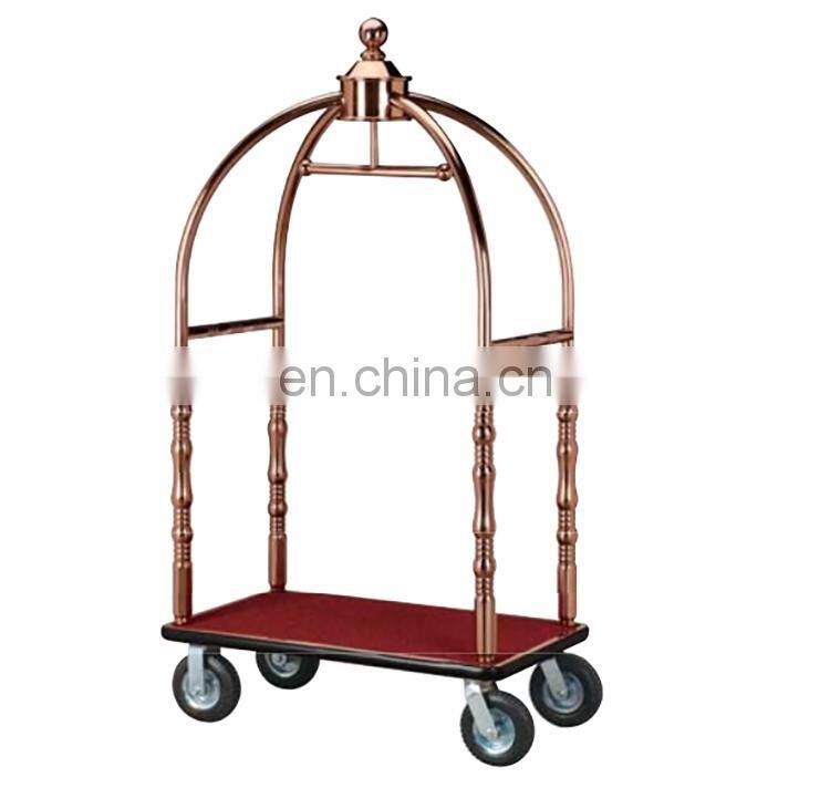 Sales Promotion Luxury 5 Star Lobby Luggage Cart Royal Polo Luggage Trolley/ Hotel Luggage Trolley Cart