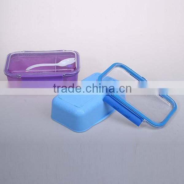 Plastic Food Storage School Office Lunch Box With Spoon