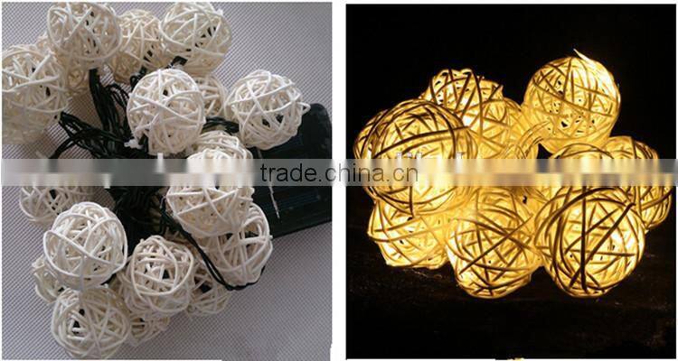 Solar Powered Handcraft 20LEDS Rattan Ball light Plug-in Decoration Light Holiday Lighting