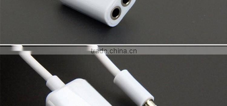 2016 best selling products 3 Ring Male To 2 3.5mm Female TRRS AUX Audio Adapter Cable for mobile phone alibaba express