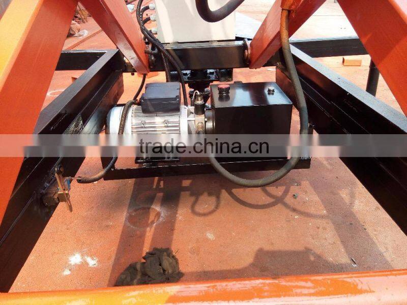 1.35~14m, 0.3 ton hydraulic small air motorcycle mobile scissor lift table with roller SJY0.3-14