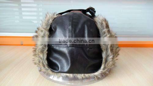 fake fur custom leather trapper hat winter