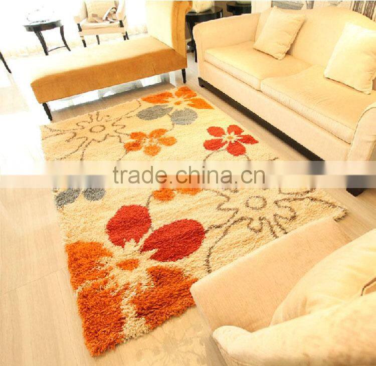 Good quality soft design flower home decorative floor polyester carpet