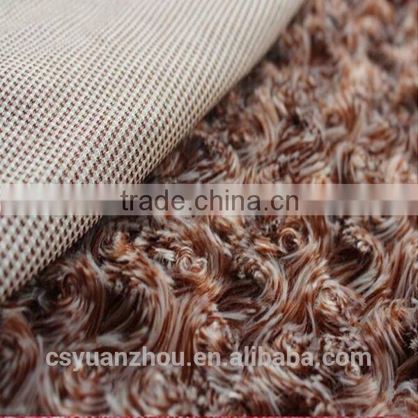 Fashion 100% polyester curly plush fabric