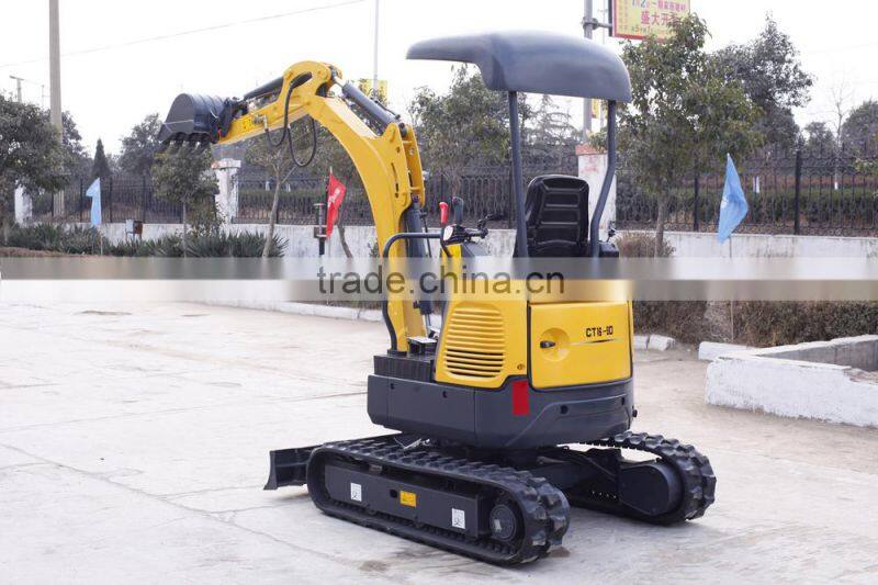 1.7ton zero swing mini excavator Tier III engine Rubber track bucket 400mm width Canopy or cabin