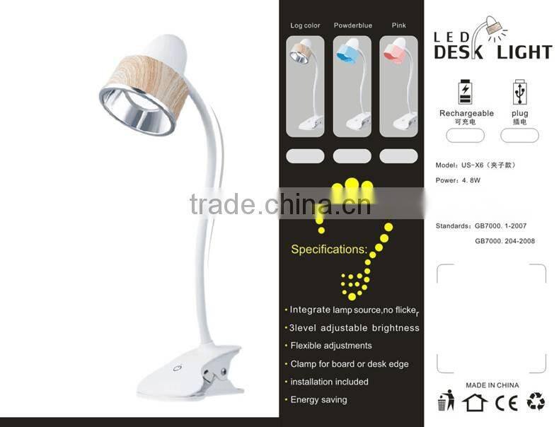 JK-860 Wholesale Hotel wooden clip Table Lights LED Desk Reaing Lamps for Bedroom