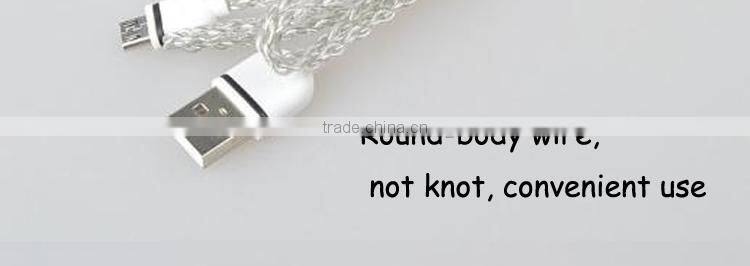 Braided Woven Fabric USB Data Sync Charging Cable For Micro USB To Displayport Cable,Ultra Thin USB Cable For Android