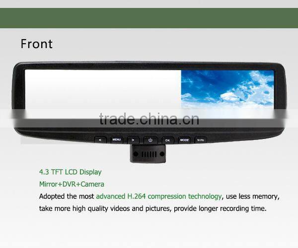 1080P HD car rear view mirror monitor with DVR function
