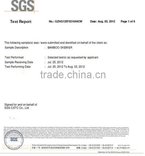 3.0x300mm strong BBQ disposable bamboo stick