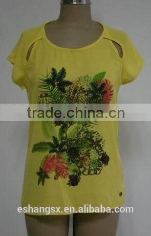 Ladies chiffon printed new stylish t-shirt