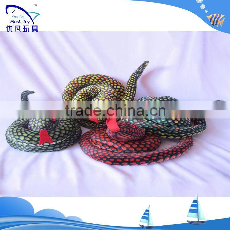Any size and color kids souvenir 100% pp stuffed animal /plush soft circle snake 2015 popular soft baby toys