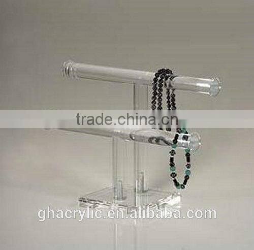 GH-RZ358 2014 high quality Clear tube acrylic bracelet display with support