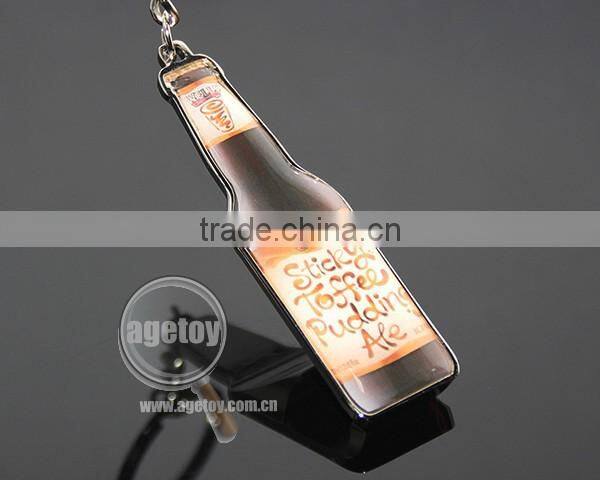 Promotional Customized Metal Beer Bottle Shape Opener Keychain