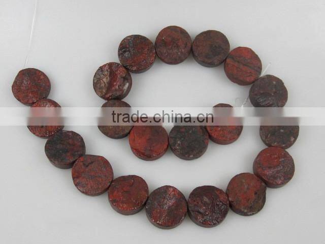 wholesale 15mm Green Aventurine rough coins semi precious loose gemstone