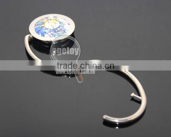 New Arrival Round Portable Swivel Alloy Purse Handbag Holder S Shaped Custom Metal Folding Hook Hanger