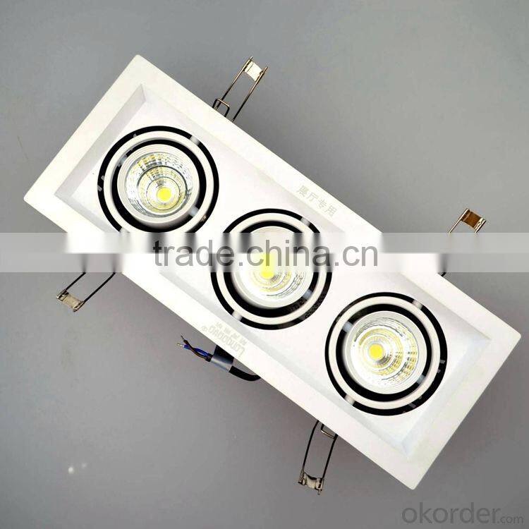 Led grille light dimmable 3pcs 30w cob led spotlight High power COB,high CRI (Ra >80),excellent lighting performance