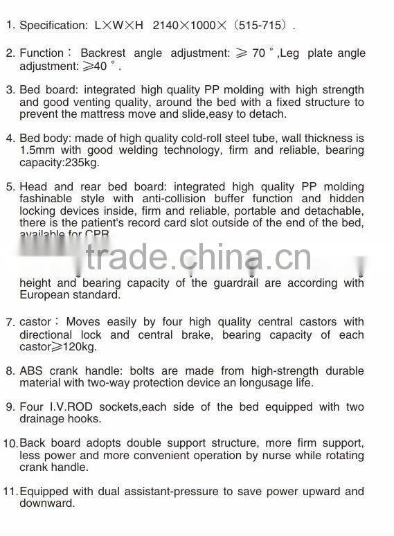 Three function manual bed-deluxe