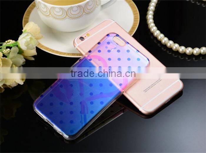 heart design fashion soft ultra thin tpu blue light case for iphone 6s 4.7