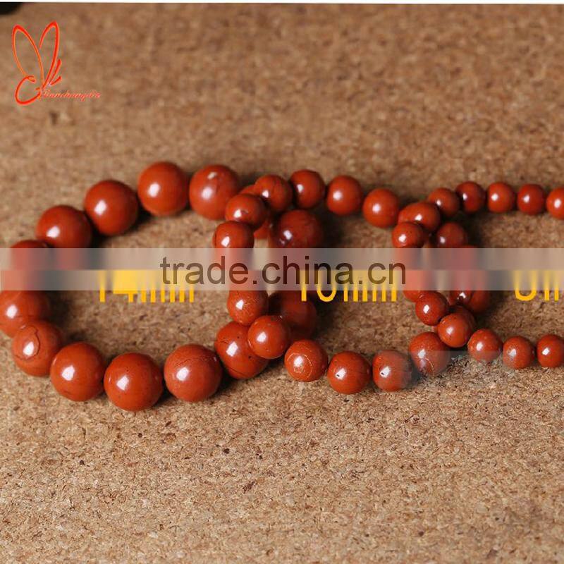 Gemstone bracelet red jasper round beads bracelet jewelry