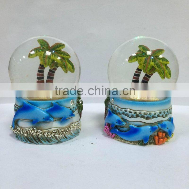 polyresin dolphin snow globe item