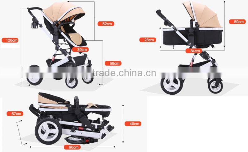 Baby Standard Stroller, Free Replaceable Canopy, Easy Folding Travel System