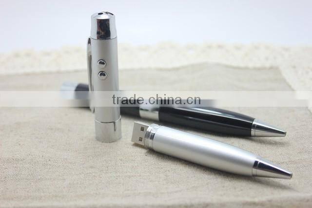 4 in 1 multi function laser pointer usb pen drive ,ball pen with LED light and UV money detector light