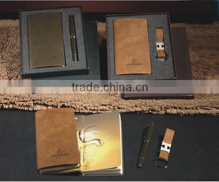 Personalized gift notebook set/pu leather hardcover notebook