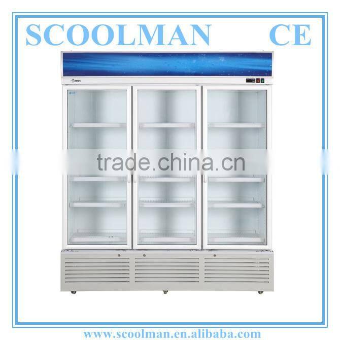 Store and Mall Transparent Glass Display Fridge