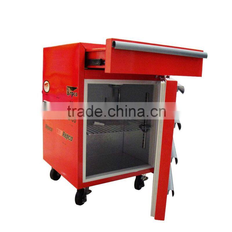 JGA Retro Style 1 Drawer 50L Mini Toolbox Refrigerator , Safe Fridge With 4 Wheels Visual Refrigerator