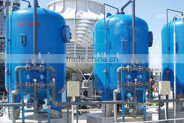 Automatic sand and active carbon filter for sewage plants