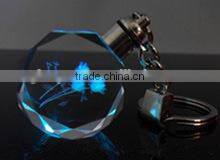 promotional gift cheap 3d laser crystal keychain