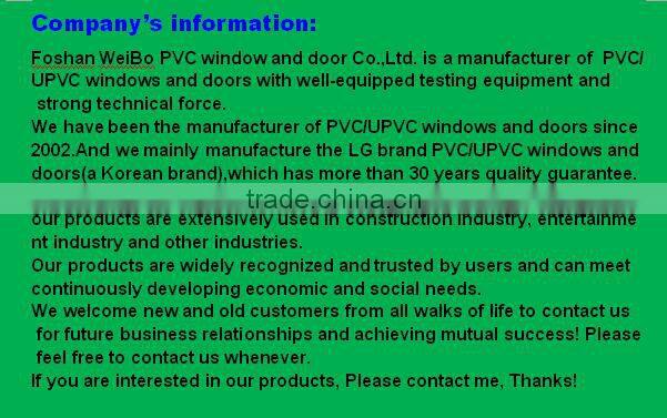 Export standard pvc sliding windows with German hardware