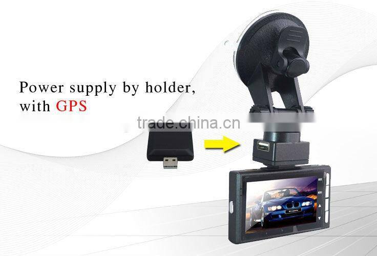 New arrived 2.7inch full hd NTK 96650 170deg angle SOS GPS G-sensor night vision motion detection dvr cars