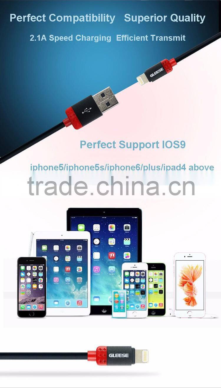 Super Speed Colorful Original USB Data Cable Charging Cable LED light indicator for smartphone