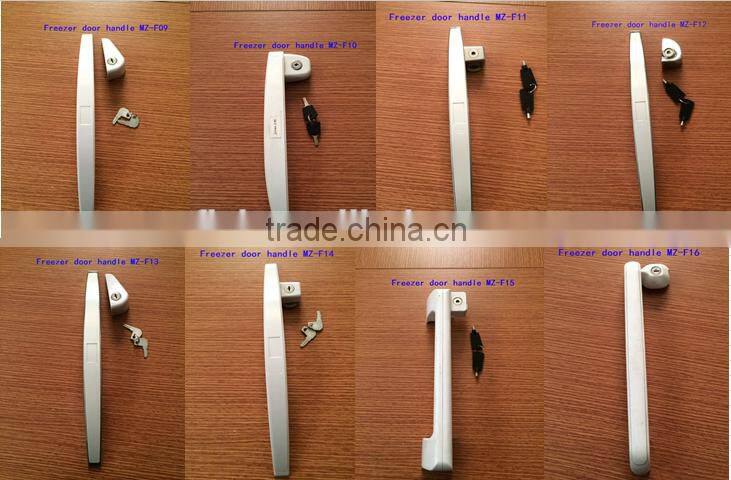 Freezer door handle freezer door handle with lock plastic factory cheap abs deep freezer knob with lock and key abs white cabine