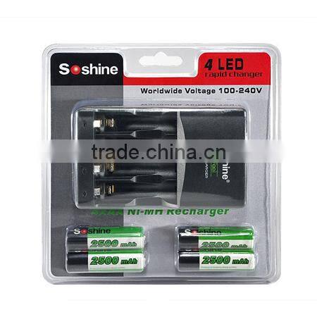 Soshine 1-4 pcs AAA/AAA Intelligent Battery Charger With Delta V portable SC-U1universal ni-mh charger aaa aa battery charger