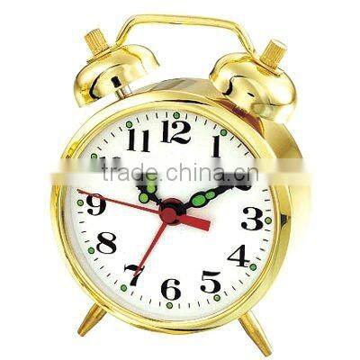 Metal case mechanical alarm clock, 2.5 inch size
