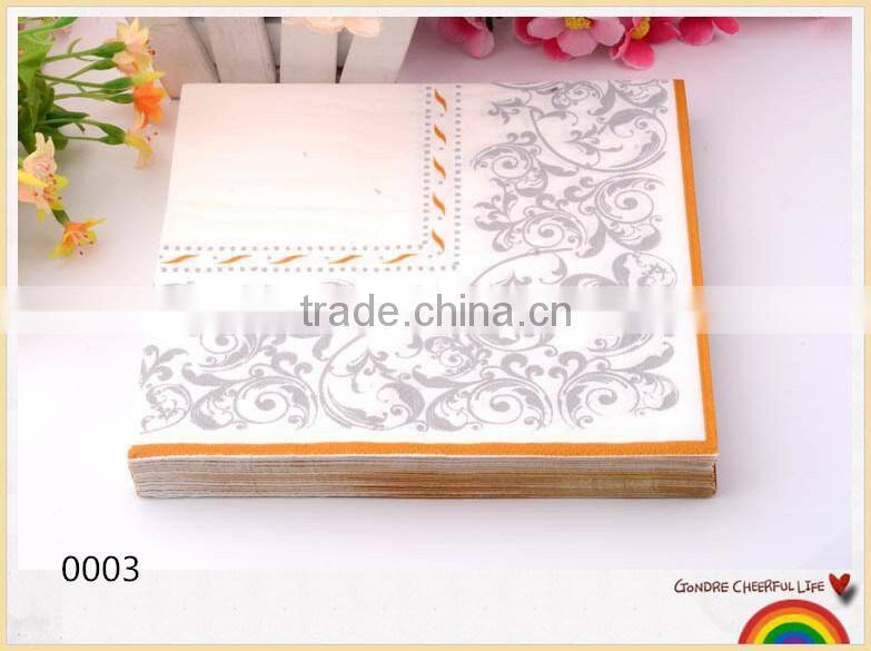 printed beautiful napkin soft virgin wood pulp paper 2ply new design
