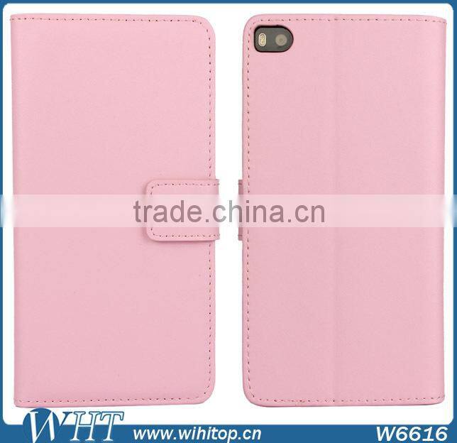 Leather Card Slot Flip Cover with Stand for Huawei Ascend P8 Case